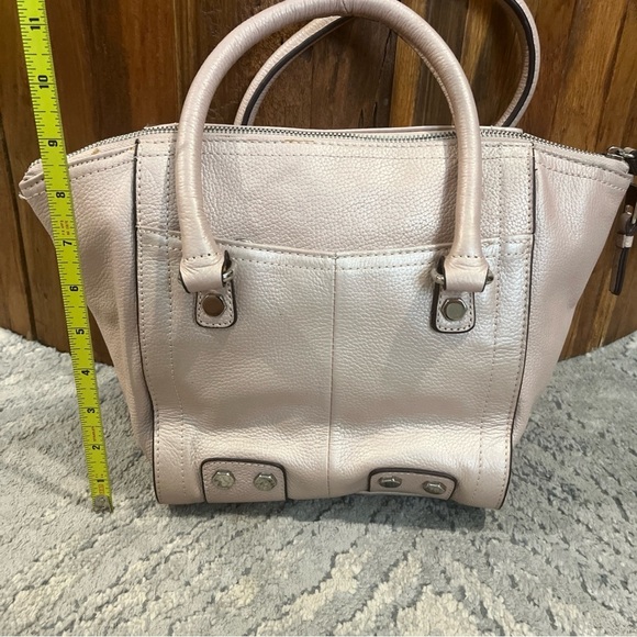 Tignanello Leather Satchel Shoulder Bag Multi CC Slots Organizer Pink - Picture 7 of 13